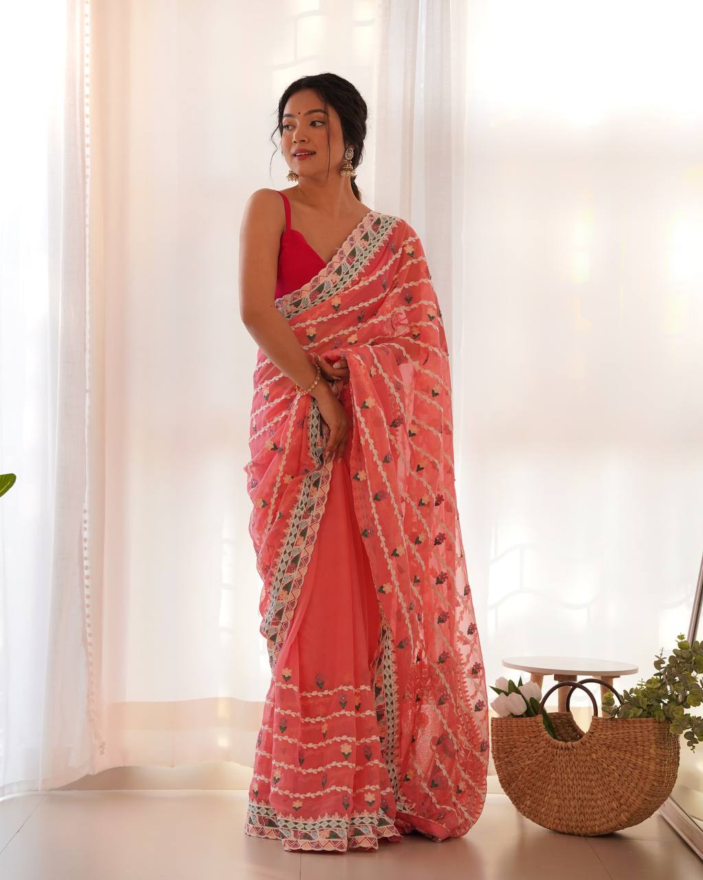 EXCLUSIVE DESIGNER THAI ORGANZA SILK SAREE COLLECTION