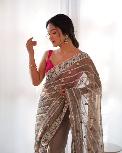 EXCLUSIVE DESIGNER THAI ORGANZA SILK SAREE COLLECTION