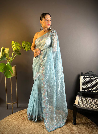 NEW ARRIVAL – DESIGNER HEAVY TWILL NET SAREE COLLECTION