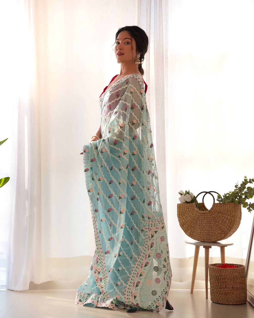 EXCLUSIVE DESIGNER THAI ORGANZA SILK SAREE COLLECTION