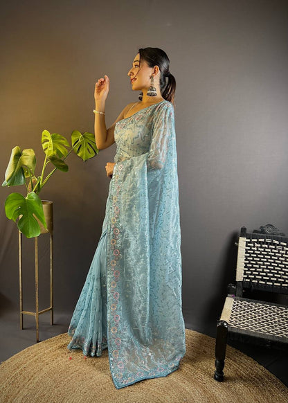 NEW ARRIVAL – DESIGNER HEAVY TWILL NET SAREE COLLECTION