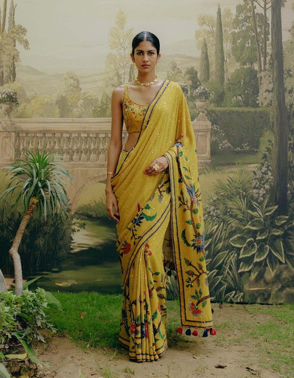 ELEGANT HEAVY GEORGETTE DIGITAL PRINT SAREE WITH SEQUINS WORK