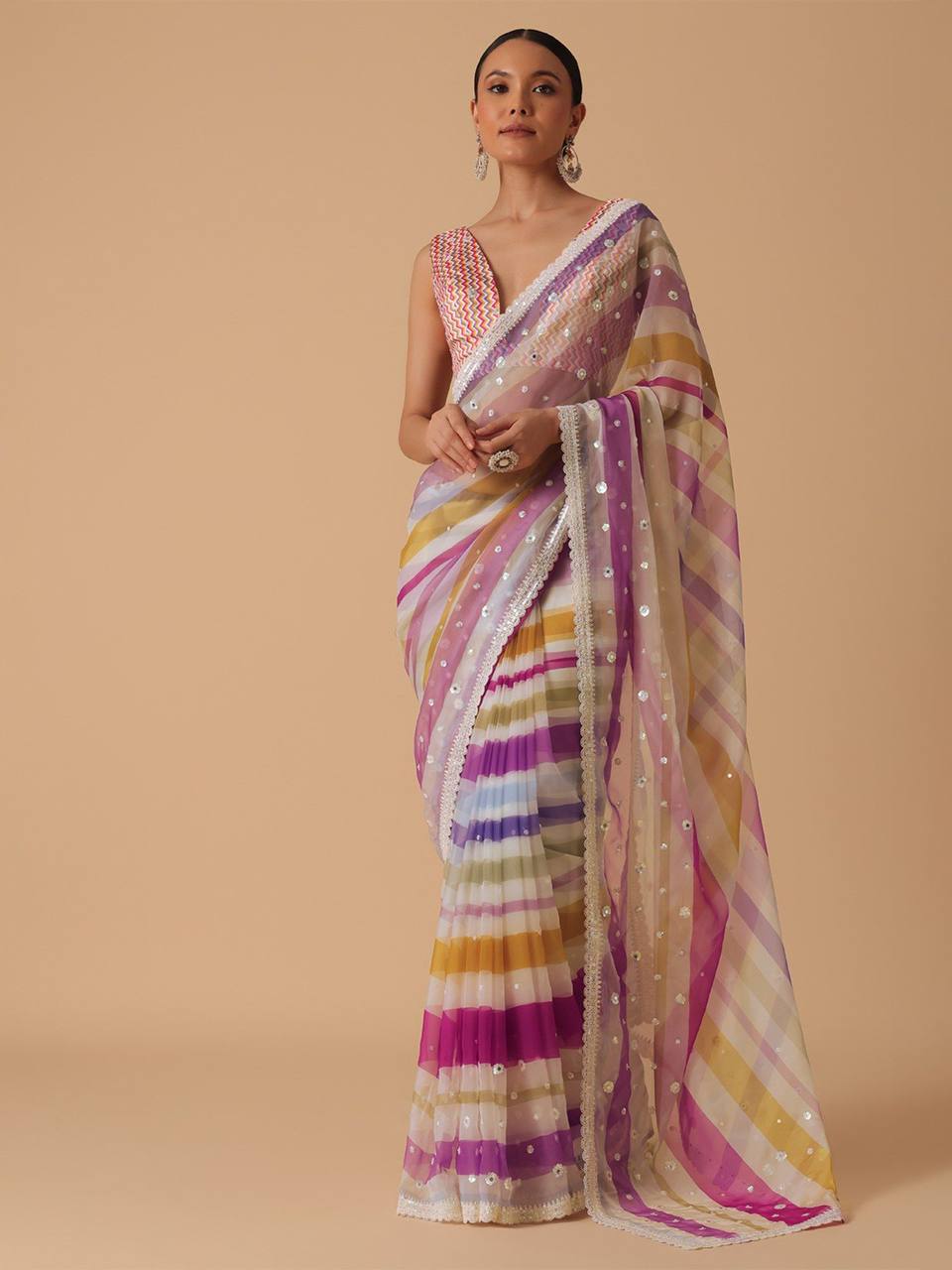 ELEGANT GEORGETTE EMBROIDERED SAREE