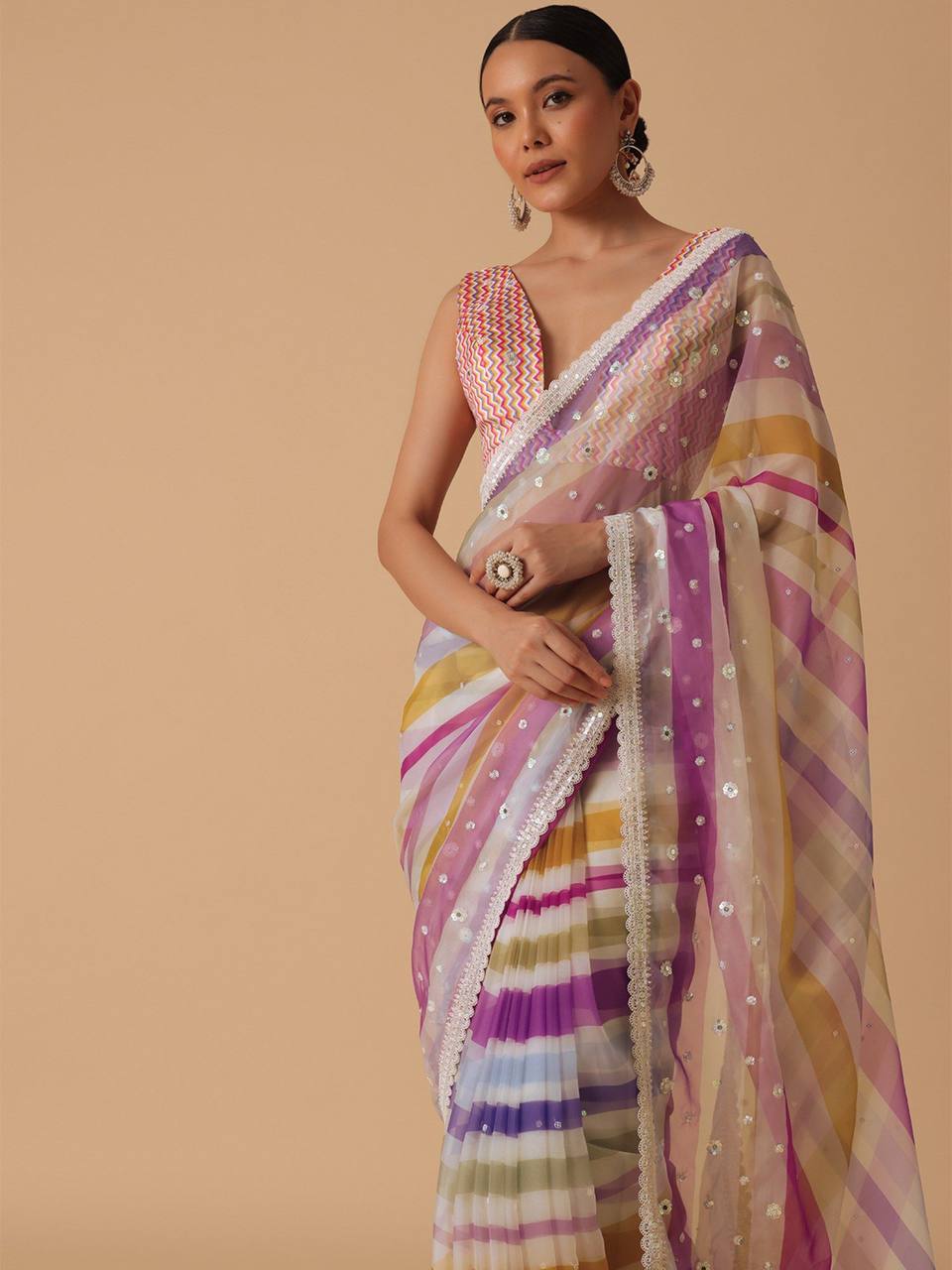 ELEGANT GEORGETTE EMBROIDERED SAREE