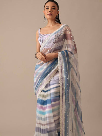 ELEGANT GEORGETTE EMBROIDERED SAREE