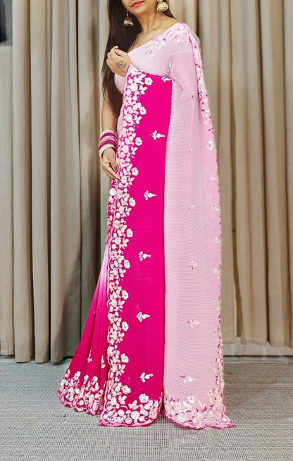 PARTY WEAR SOFT GEORGETTE CRUSH SAREE COLLECTION