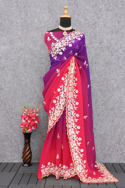 PARTY WEAR SOFT GEORGETTE CRUSH SAREE COLLECTION