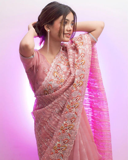 ELEGANT HEAVY ORGANZA SILK SAREE COLLECTION