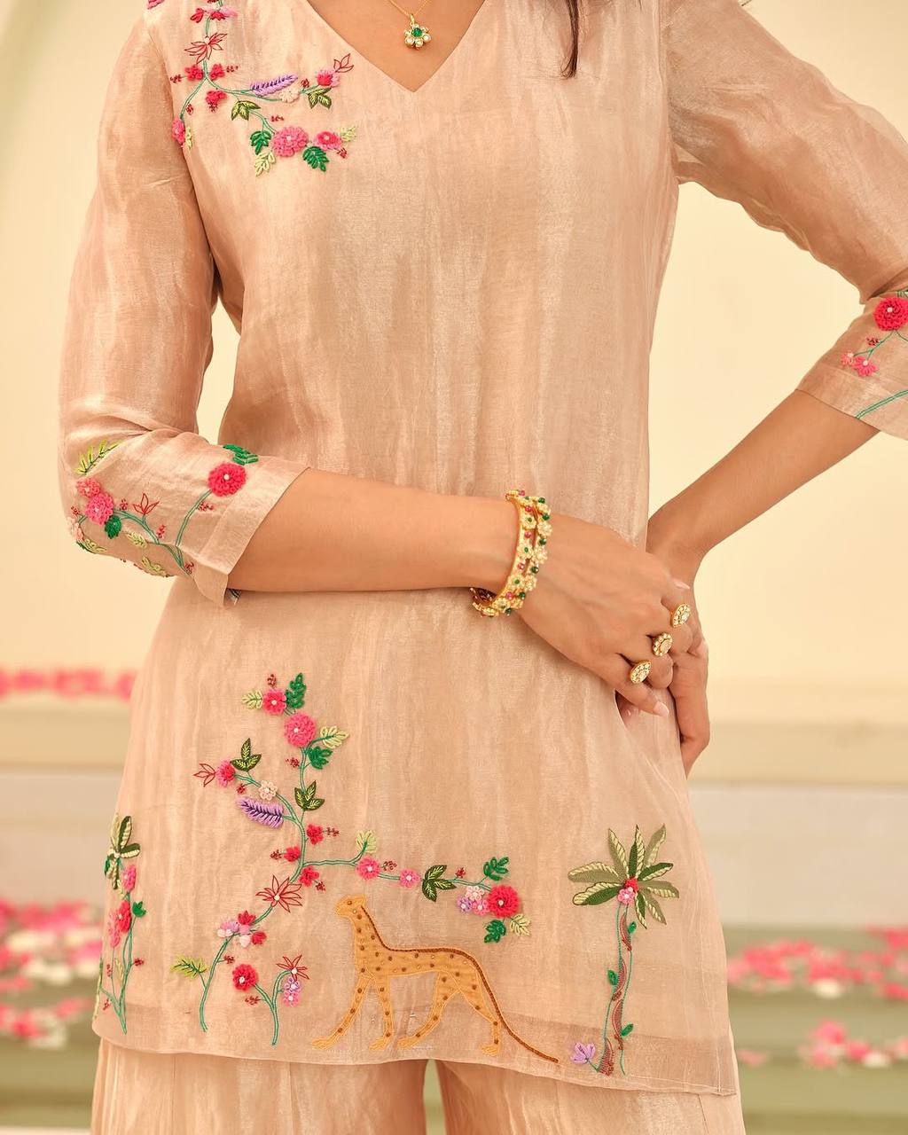 EID SPECIAL DESIGNER TRENDING TOP WITH EMBROIDERY WORK, PLAZO & DUPATTA