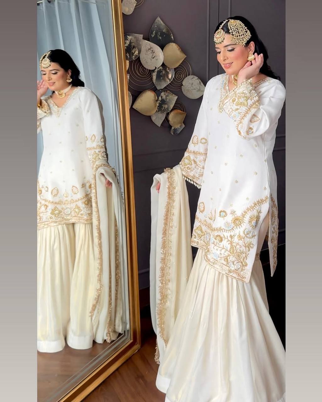 EID SPECIAL DESIGNER TRENDING TOP WITH SEQUINS EMBROIDERY, SHARARA & DUPATTA