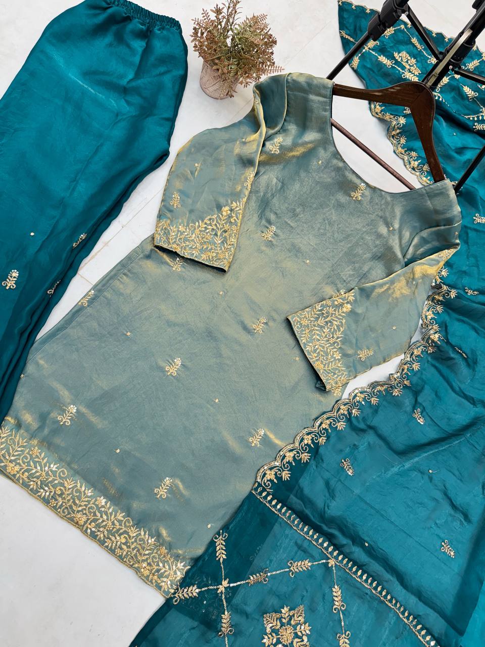 EID SPECIAL DESIGNER WEAR – HEAVY FENDI SILK EMBROIDERY SET