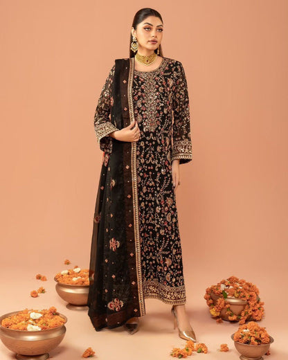 EXCLUSIVE REAL DIAMOND WORK DESIGNER SUIT - LUXURY FESTIVE WEAR