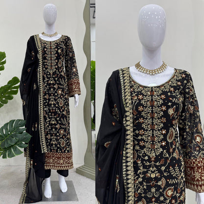 EXCLUSIVE REAL DIAMOND WORK DESIGNER SUIT - LUXURY FESTIVE WEAR