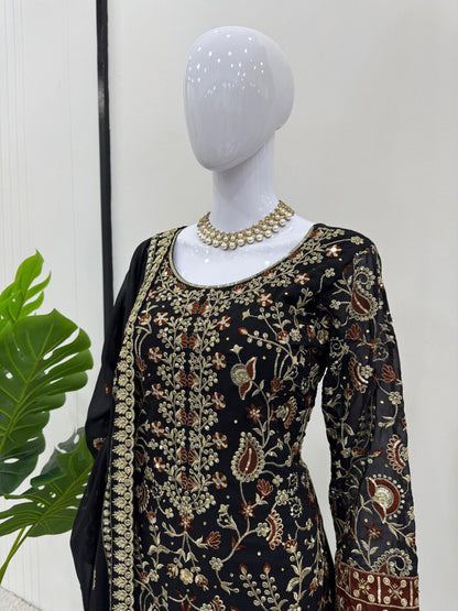 EXCLUSIVE REAL DIAMOND WORK DESIGNER SUIT - LUXURY FESTIVE WEAR