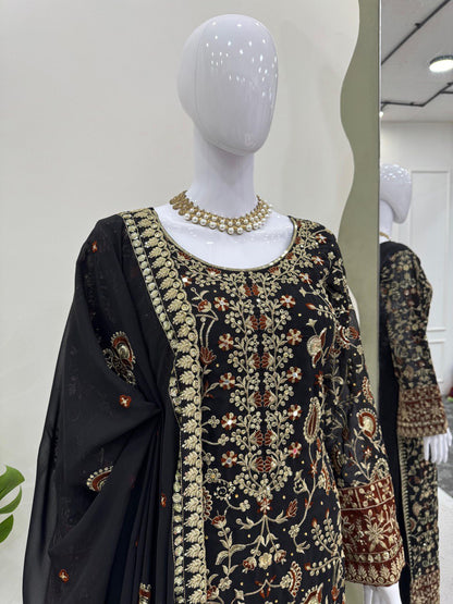 EXCLUSIVE REAL DIAMOND WORK DESIGNER SUIT - LUXURY FESTIVE WEAR