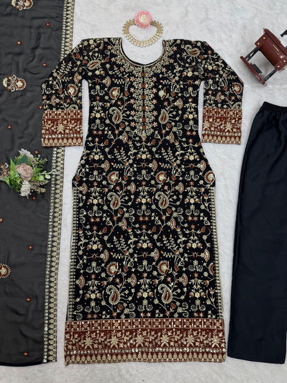 EXCLUSIVE REAL DIAMOND WORK DESIGNER SUIT - LUXURY FESTIVE WEAR