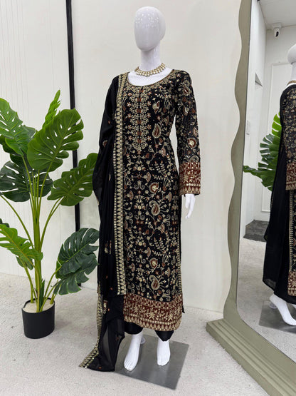 EXCLUSIVE REAL DIAMOND WORK DESIGNER SUIT - LUXURY FESTIVE WEAR