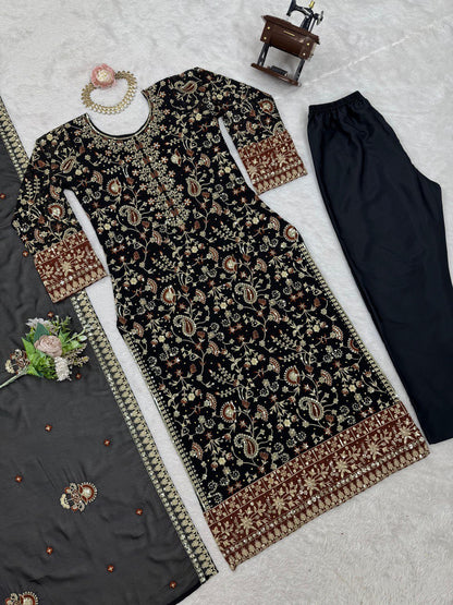 EXCLUSIVE REAL DIAMOND WORK DESIGNER SUIT - LUXURY FESTIVE WEAR