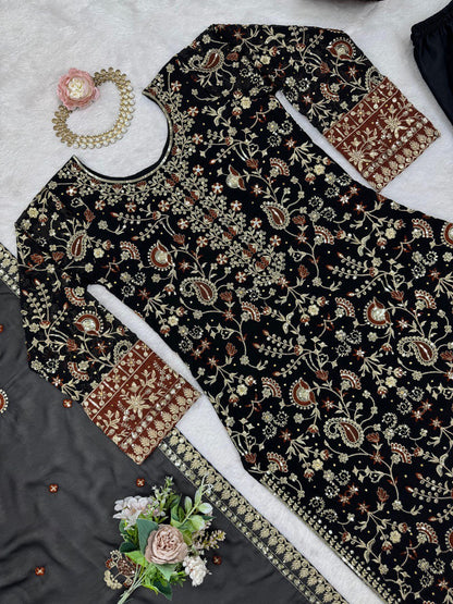 EXCLUSIVE REAL DIAMOND WORK DESIGNER SUIT - LUXURY FESTIVE WEAR