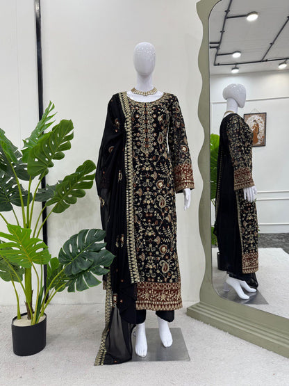EXCLUSIVE REAL DIAMOND WORK DESIGNER SUIT - LUXURY FESTIVE WEAR