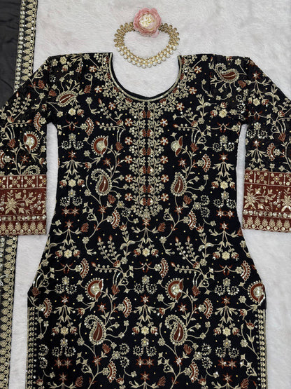 EXCLUSIVE REAL DIAMOND WORK DESIGNER SUIT - LUXURY FESTIVE WEAR