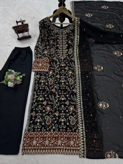 EXCLUSIVE REAL DIAMOND WORK DESIGNER SUIT - LUXURY FESTIVE WEAR