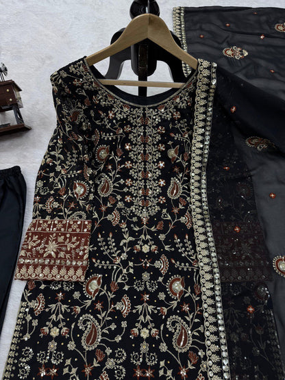 EXCLUSIVE REAL DIAMOND WORK DESIGNER SUIT - LUXURY FESTIVE WEAR
