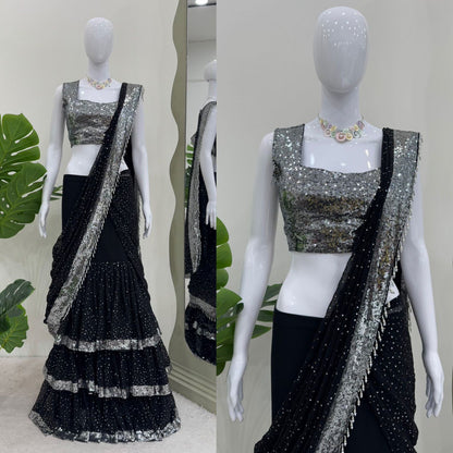 ELEGANT DESIGNER LEHENGA SAREE SET