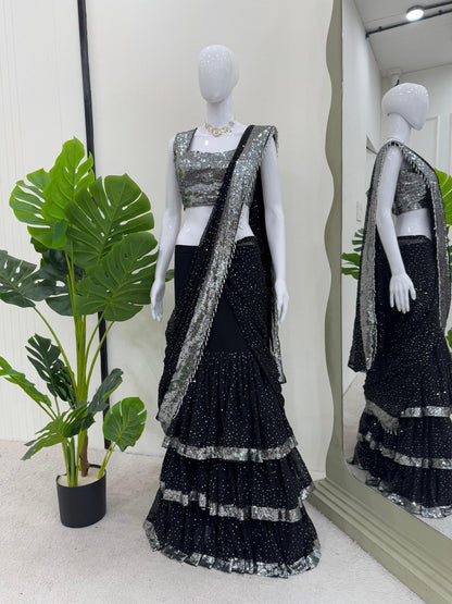 ELEGANT DESIGNER LEHENGA SAREE SET