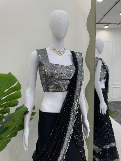 ELEGANT DESIGNER LEHENGA SAREE SET