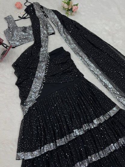 ELEGANT DESIGNER LEHENGA SAREE SET