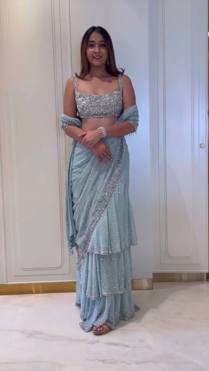 ELEGANT DESIGNER LEHENGA SAREE SET