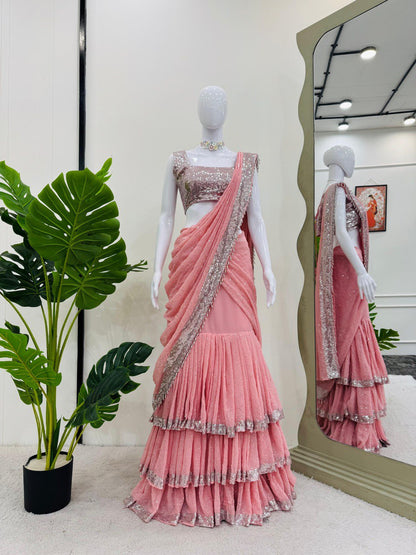 ELEGANT DESIGNER LEHENGA SAREE SET