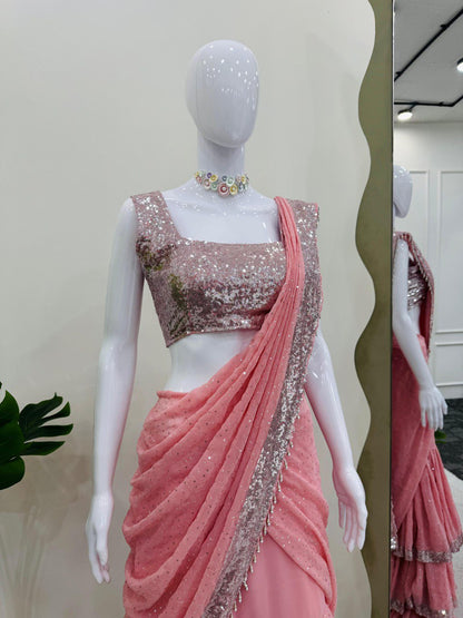 ELEGANT DESIGNER LEHENGA SAREE SET