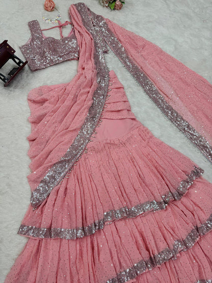 ELEGANT DESIGNER LEHENGA SAREE SET