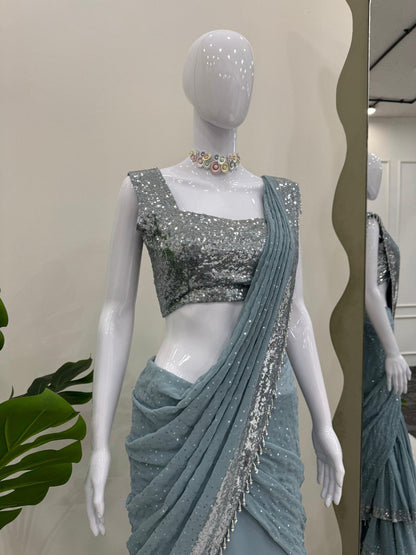 ELEGANT DESIGNER LEHENGA SAREE SET