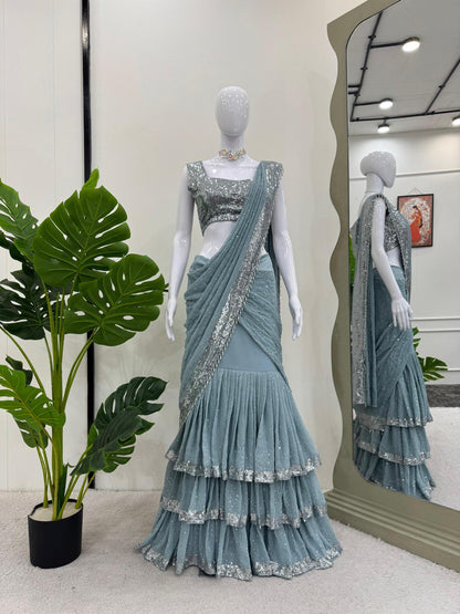 ELEGANT DESIGNER LEHENGA SAREE SET