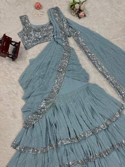 ELEGANT DESIGNER LEHENGA SAREE SET