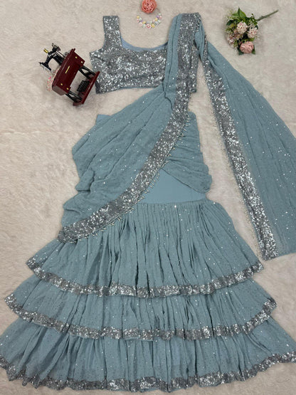 ELEGANT DESIGNER LEHENGA SAREE SET