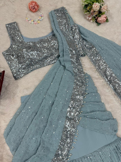 ELEGANT DESIGNER LEHENGA SAREE SET
