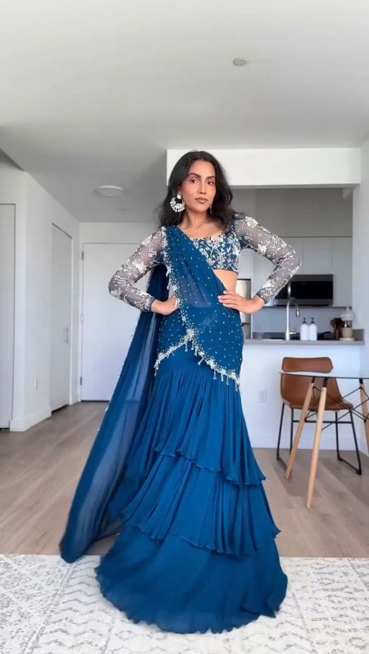GORGEOUS DESIGNER LEHENGA SAREE SET