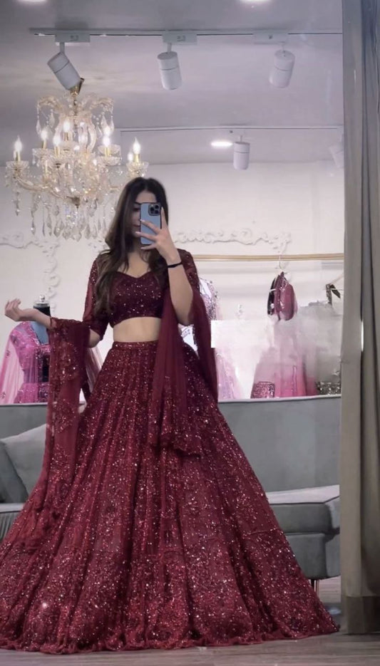 ELEGANT SOFT NET LEHENGA CHOLI SET