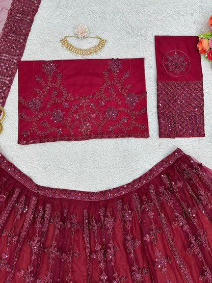 ELEGANT SOFT NET LEHENGA CHOLI SET