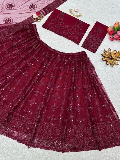 ELEGANT SOFT NET LEHENGA CHOLI SET