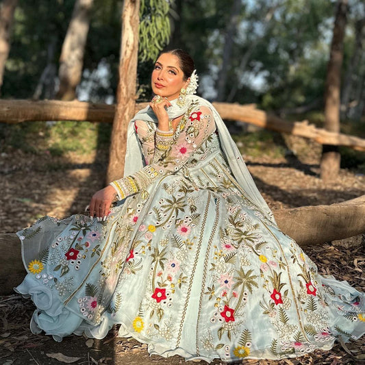 ELEGANT GOWN & LEHENGA SET WITH REAL MIRROR WORK