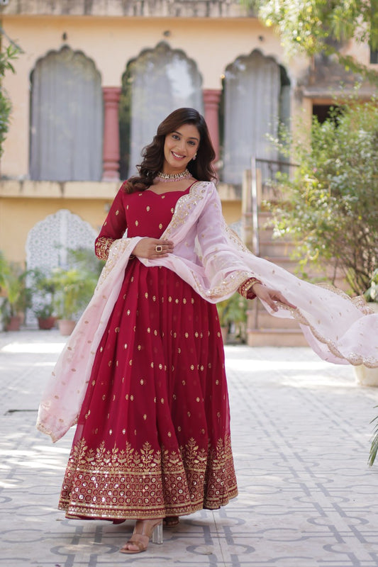 PREMIUM DESIGNER GOWN WITH DUPATTA – ELEGANCE REDEFINED