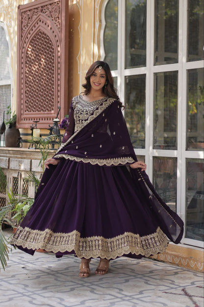 LUXURIOUS DESIGNER GOWN WITH EMBROIDERED DUPATTA