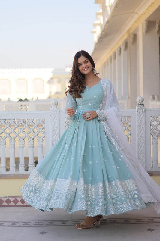 PREMIUM DESIGNER READYMADE GOWN WITH DUPATTA