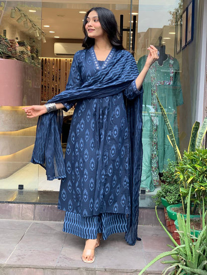 NEW LAUNCH – PURE COTTON EMBROIDERY WORK SUIT SET