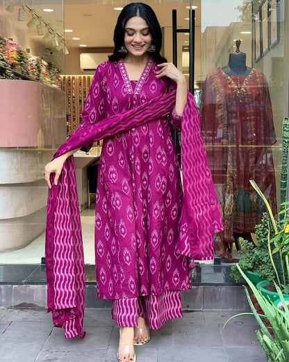 NEW LAUNCH – PURE COTTON EMBROIDERY WORK SUIT SET